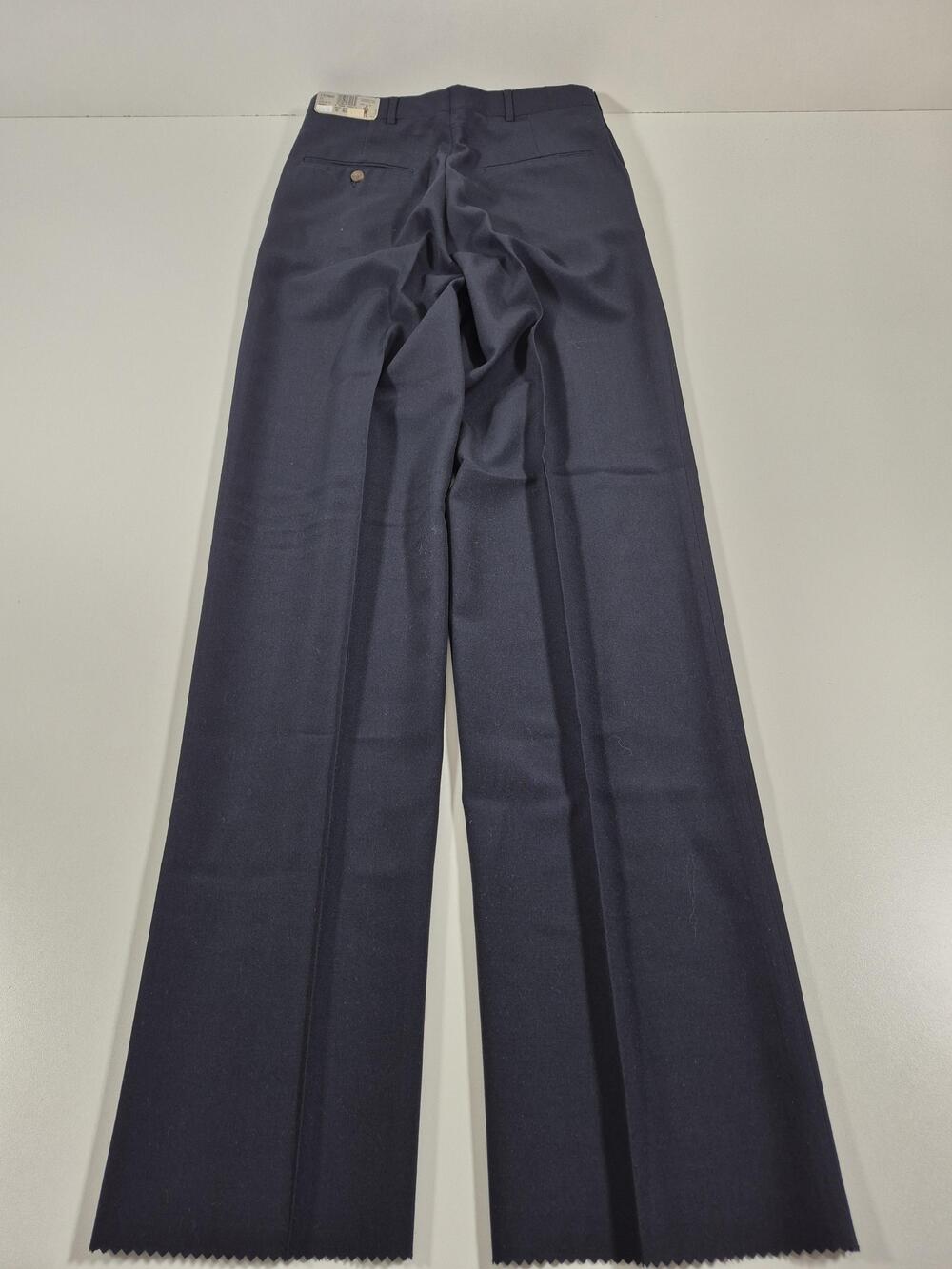 VTG Racquet Club Dress Pants Mens 30x36 Blue Wool Poly Flat Front Unhemmed NWT - Picture 5 of 11